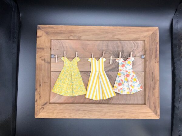 idee cadeau chambre petit fille cadre decoration murale origami bois fait main made in france creation artisanale